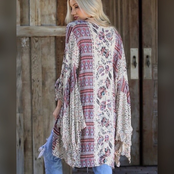 🔥2 X HP🔥<LAST>Boho Wide Sleeve Kimono Duster - Picture 4 of 8